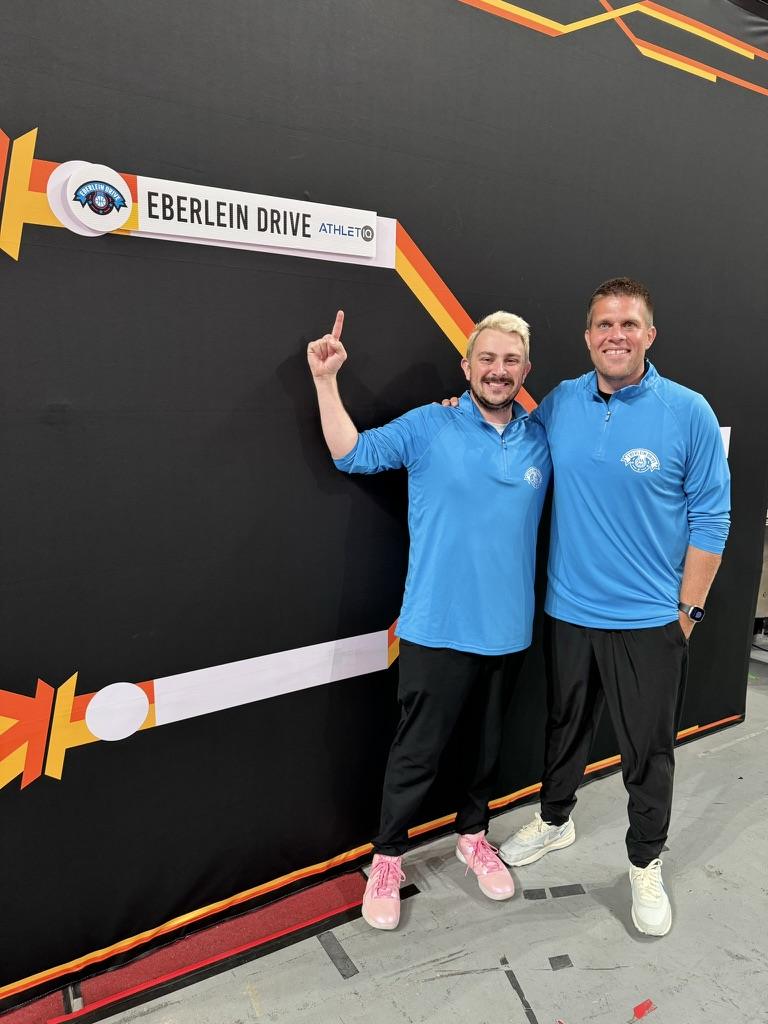 Matt and Jake at the Eberlein Drive spot on the TBT bracket wall
